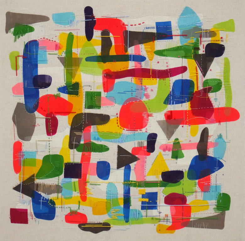 rêves gravure sur bois et border 50x50cm 2018